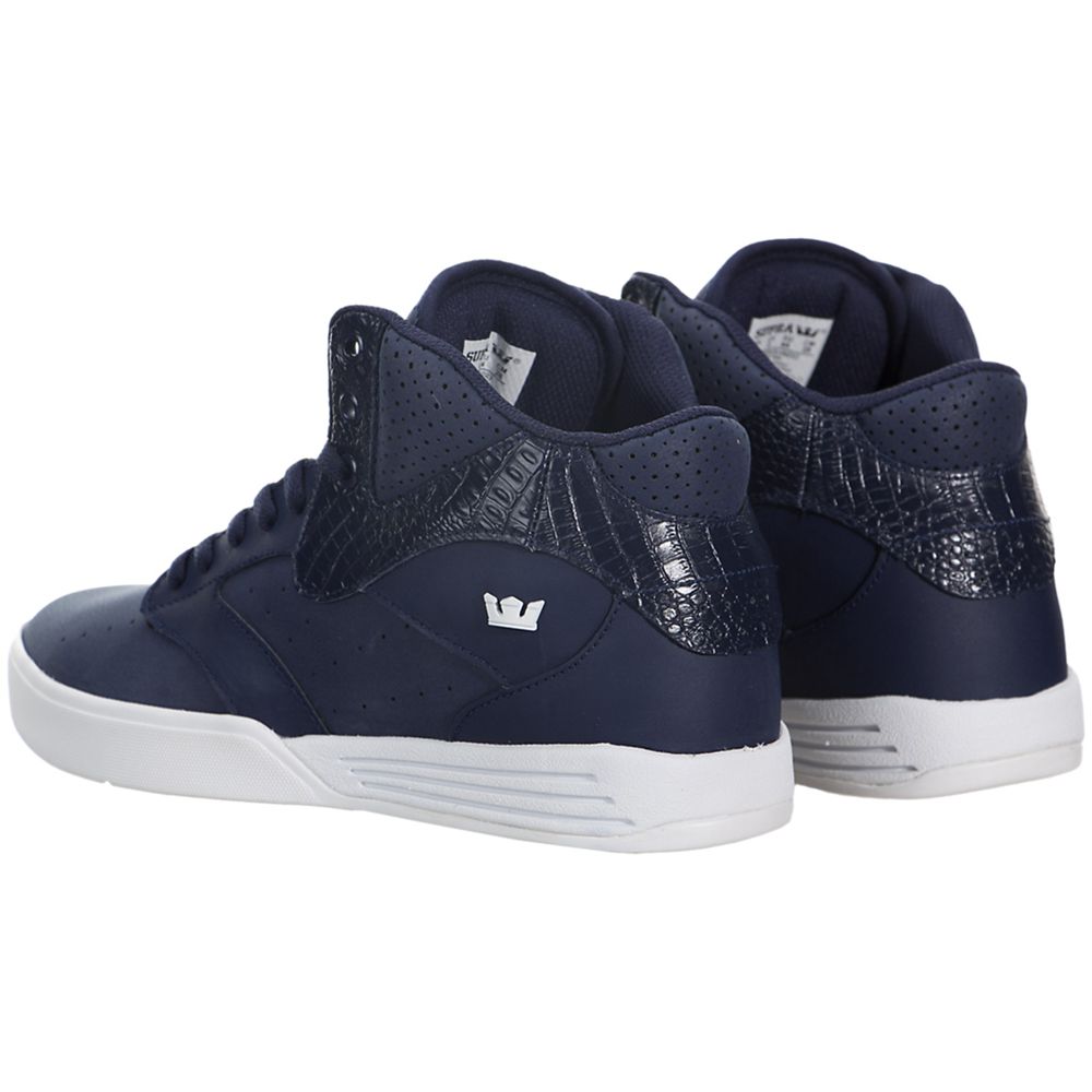 Chaussures de Skate Supra Khan Bleu Marine Navy/White Homme | LED-94980096